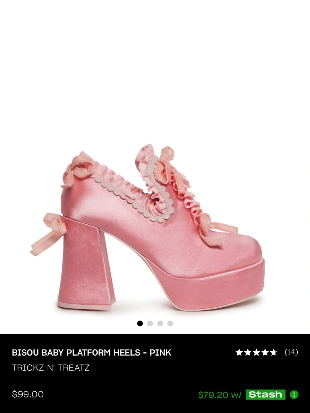 Dolls Kill : Bisou Baby Platform Heels - Pink size 8